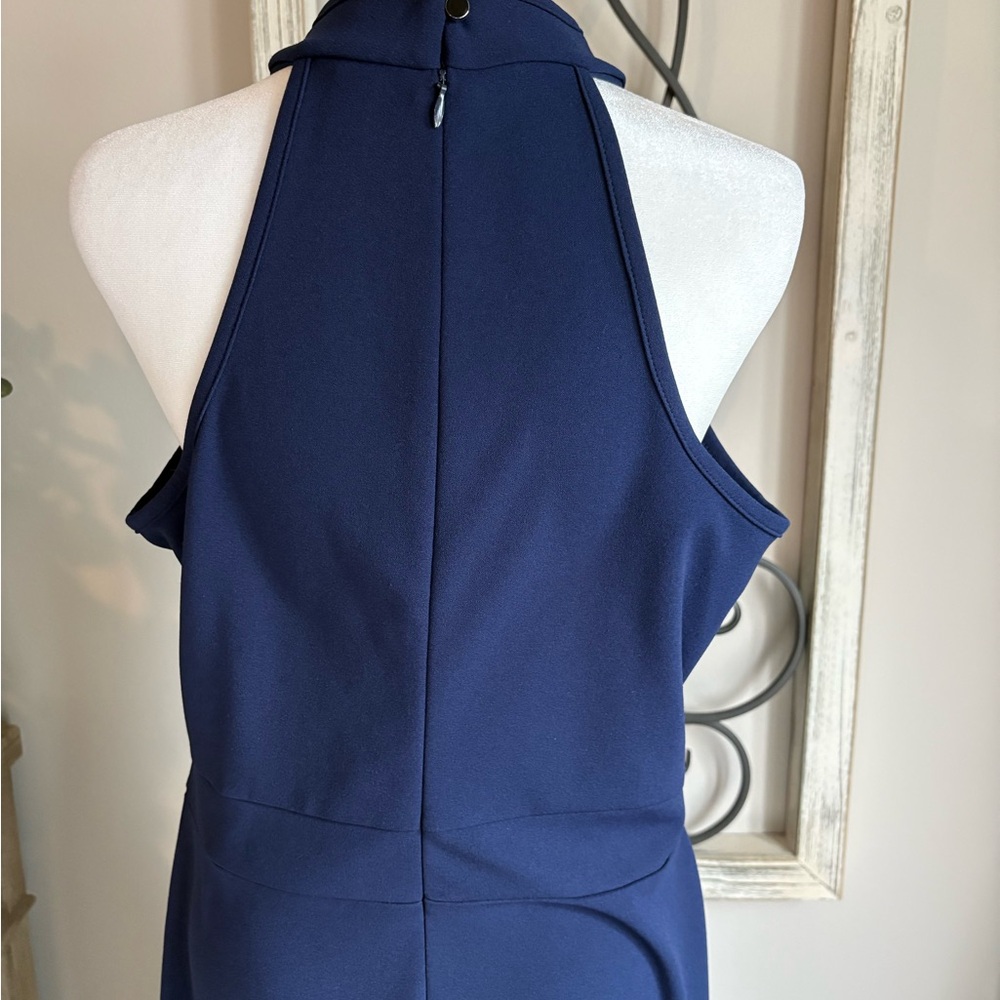 Chic Asymmetrical Navy Dress - Picture 3 of 6